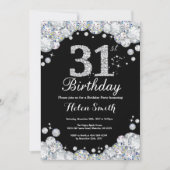 31e anniversaire Invitation Chalkboard Silver Diam (Devant)
