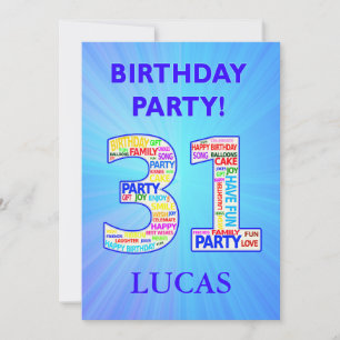 31e anniversaire Invitation de fête Ajouter un nom