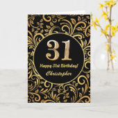 31e anniversaire Modèle floral noir et or (Fleur jaune)