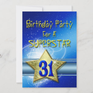 31e fête d'anniversaire Invitation pour une Supers