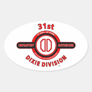 31E INFANTERIEDIVISIE "DIXIE DIVISION" OVALE STICKER