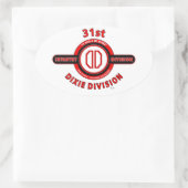 31E INFANTERIEDIVISIE "DIXIE DIVISION" OVALE STICKER (Tas)