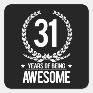 31e verjaardag (31 jaar Geweldige) Vierkante Sticker