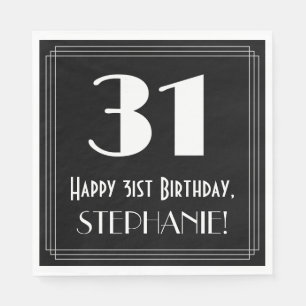 31e verjaardag ~ Art Deco geïnspireerd look "31", Servet