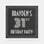 31e verjaardag: Art Deco Style + aangepaste naam Servet (Voorkant)