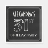 31e verjaardag: Art Deco Style + aangepaste naam Servet (Voorkant)