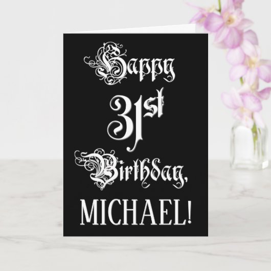 31e verjaardag: Fancy, elegant script + aangepaste Kaart (Orchidee)
