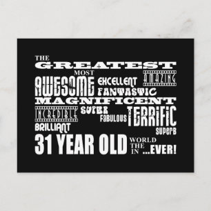 31e verjaardag feest grootste eenendertig jaar oud uitnodiging briefkaart