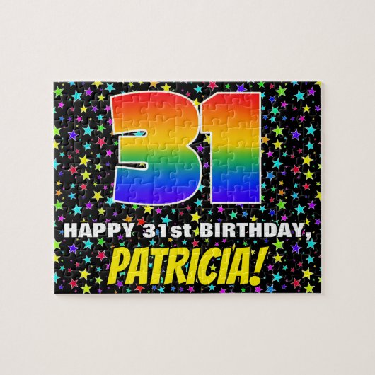 31e verjaardag — Fun, kleurrijk Star Field Pattern Legpuzzel (Horizontaal)