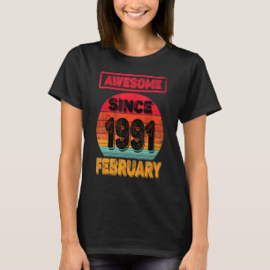 31e verjaardag, geboren in februari 1991 31e verja t-shirt