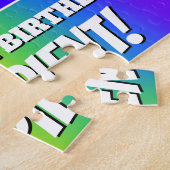 31e verjaardag — Meerkleurig regenboogpatroon "31" Legpuzzel (Zijkant)