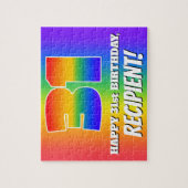 31e verjaardag — Meerkleurig regenboogpatroon "31" Legpuzzel (Verticaal)
