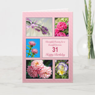 31e verjaardag, mooie bloemen kaart