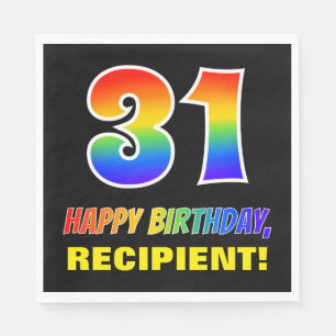 31e verjaardag: Vet, vun, eenvoudig, regenboog 31 Servet