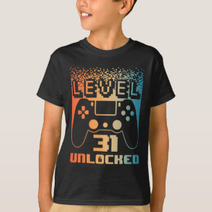 31e verjaardag voor mannen Level 31 Unlocked Gamer T-shirt