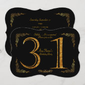 31e, Verjaardagsfeest 31e, grote Gatsby, zwart & g Kaart (Voorkant / Achterkant)