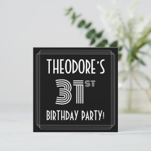 31e verjaardagsfeest: Art Deco stijl met eigen naa Kaart