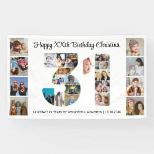 31e verjaardagsfeest Nummer 31 fotocollage Spandoek