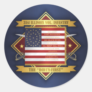 31st Illinois Volunteer Infantry Ronde Sticker