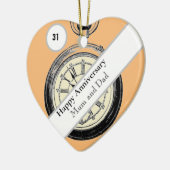 31ste Jubileum voor bruiloft Keramisch Ornament (Links)