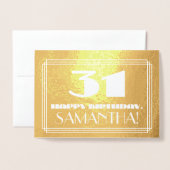 31ste verjaardag: Naam + Kunstdeco Geïnspireerde l Folie Kaarten (Voorkant met envelop)