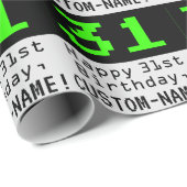 31ste verjaardag - Nerdy / Geeky Style "31" en naa Cadeaupapier (Rol Hoek)