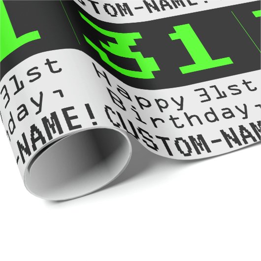 31ste verjaardag - Nerdy / Geeky Style "31" en naa Cadeaupapier (Rol Hoek)