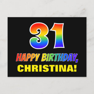 31ste verjaardag: Vet, Vun, Eenvoudig, Regenboog 3 Briefkaart