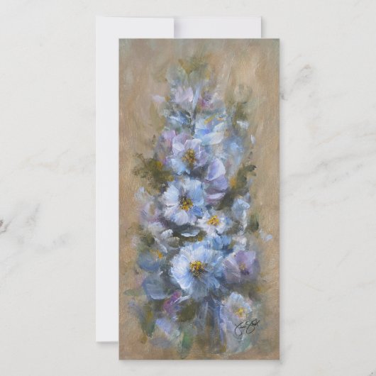 322 floral bleu 4 x 8" carte (Devant)