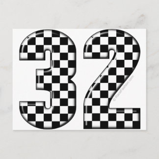 32 auto-racenummer briefkaart