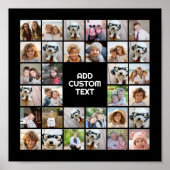 32 Foto Collage Modern Square Black - Witte tekst Poster (Voorkant)