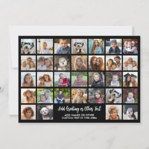 32 Foto Collage Raster - Tekstvak - zwart wit Feestdagenkaart