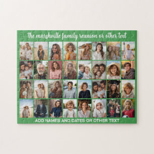 32 Fotosamenstelling - Modern groen met tekst Legpuzzel