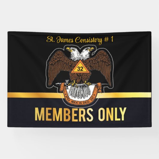 32 graden vrijmetselaar spandoek (Horizontaal)