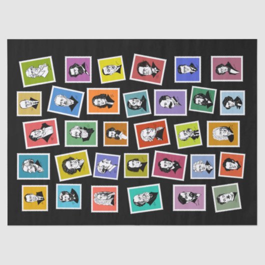 32 grafische portretten van de grootste componiste tissuepapier (Voorkant)