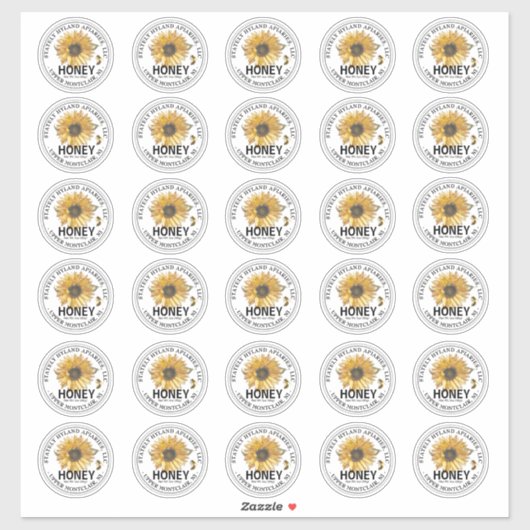 32-inch honing - Zonnebloem - waterbestendige Maso Sticker (Vel)