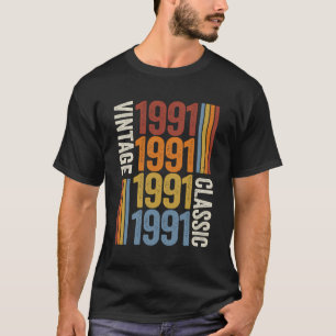 32 jaar oude Vintage 1991 32e verjaardag decoratie T-shirt