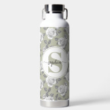 32 oz.Rose Jardin Monogramme Sage Green Bouteille