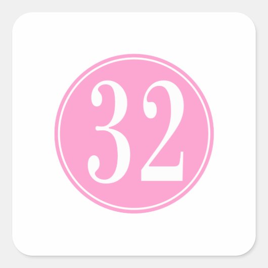 #32 Roze cirkel Vierkante Sticker (Voorkant)