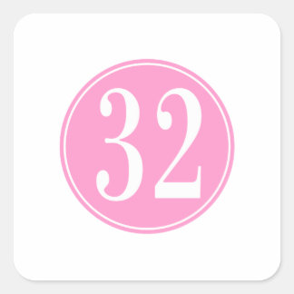 #32 Roze cirkel Vierkante Sticker