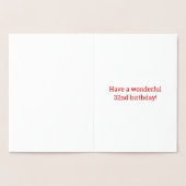 32e anniversaire : Audacieux "32 ans !" Carte Gold (Intérieur)