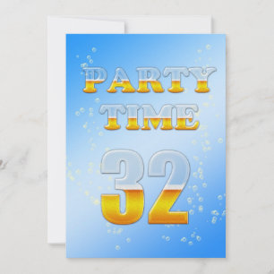 32e anniversaire invitation à la fête avec bière