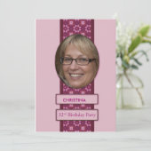 32e anniversaire Invitation de fête Photo et nom (Debout devant)