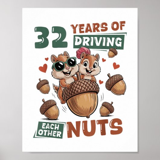 32e bruiloft Jubileum 32 jaar koppel matching Poster (Voorkant)