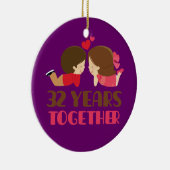 32e bruiloft Jubileum cadeau voor haar Keramisch Ornament (Rechts)