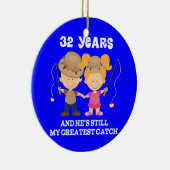 32e bruiloft Jubileum Funny Gift voor haar Keramisch Ornament (Rechts)