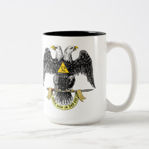 32e graad Schotse Rite Zwarte Adelaar Tweekleurige Koffiemok