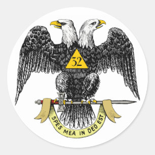 32e graads Scottish Rite Black Eagle Ronde Sticker