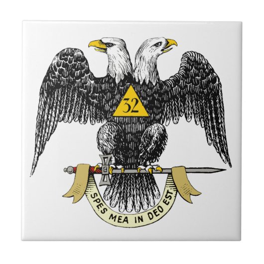 32e graads Scottish Rite Black Eagle Tegeltje (Voorkant)