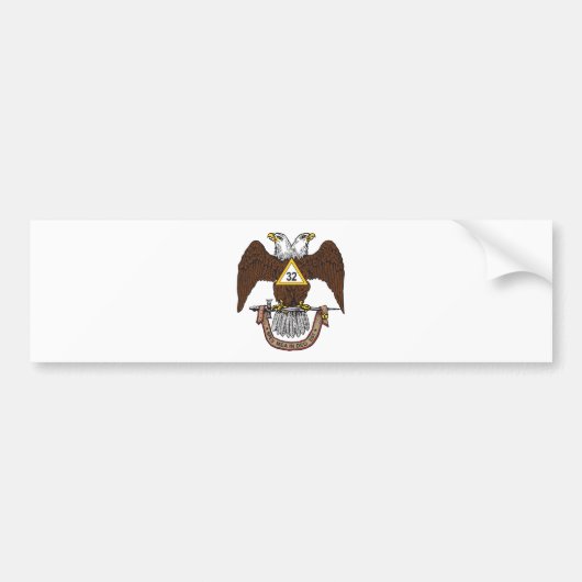 32e graads Scottish Rite Brown Eagle Bumpersticker (Voorkant)